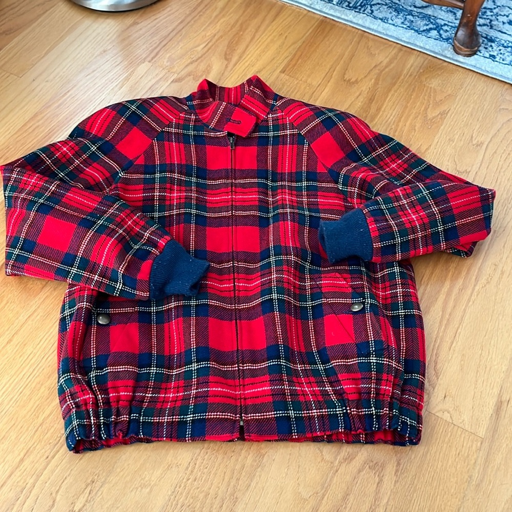 Pendleton vintage red plaid Knockabouts Bomber Jacket size M